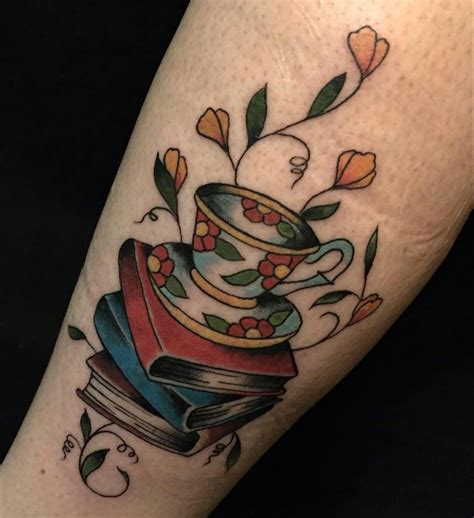 book and coffee tattoo